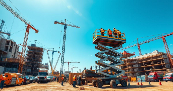 Plataforma de Elevação Tipo Tesoura: Vantagens e Utilização em Obras Plataforma de Elevação Tipo Tesoura: Vantagens e Utilização em Obras